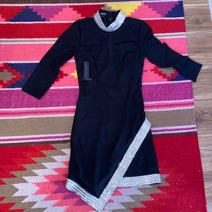 Bebe black rhinestone dress size medium brand new with tags